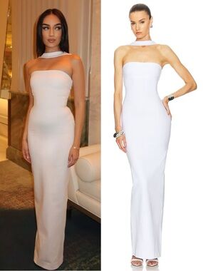 HELSA Stephanie Column Maxi Dress White NEW with tag